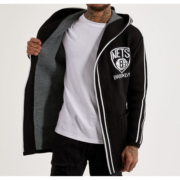 One In a Million NBA Brooklyn Nets Men's Black/White Sweater Jacket-Brand New..